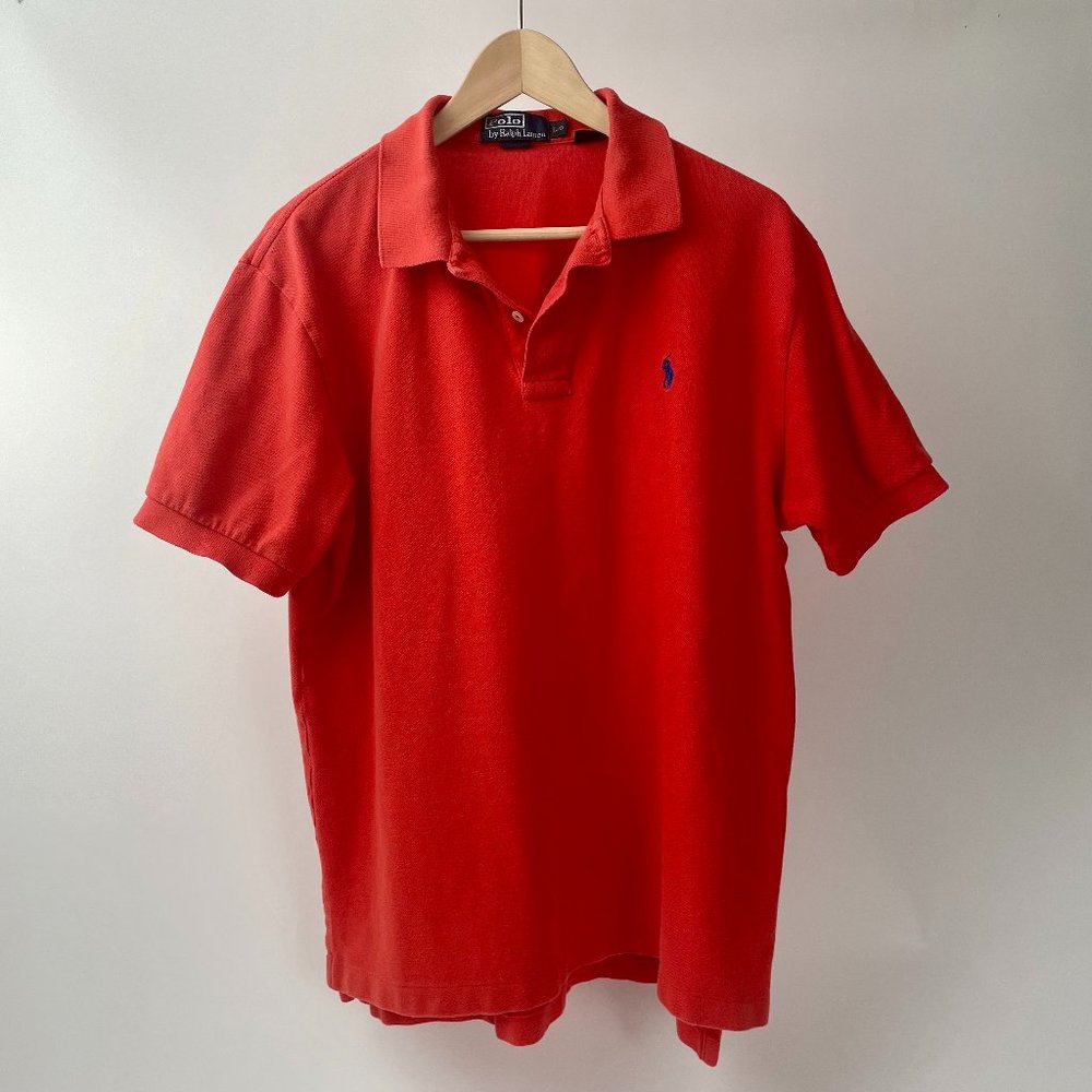 Ralph Lauren Polo Short Sleeve Orange T Tee Shirt, Size Large